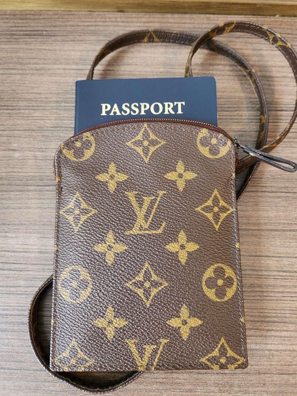 Louis Vuitton Brown Monogram Pochette Secret Passport Holder With Dustbag - Picture 2 of 13